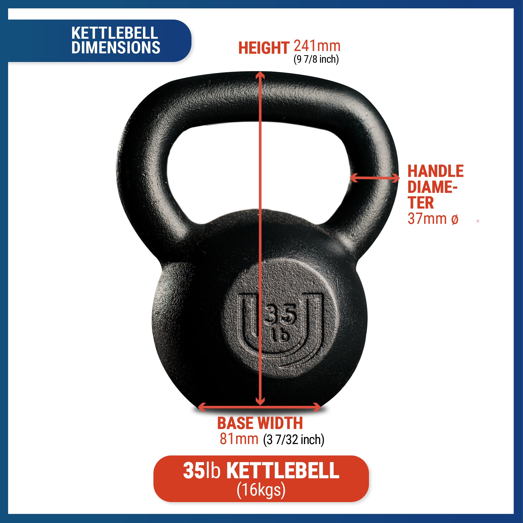 New Apollo Kettlebell 16kg (35lb) Exercise & Fitness / Kettlebells